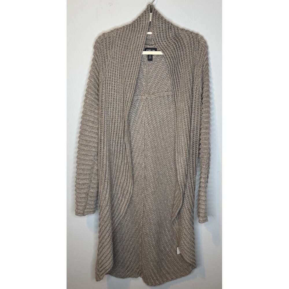 Ronen Chen Long Sweater US 6 Viscose Angora Blend Neural Knit Open Front